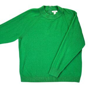 Hampshire Woman Green Sweater 1X Acrylic Crewneck